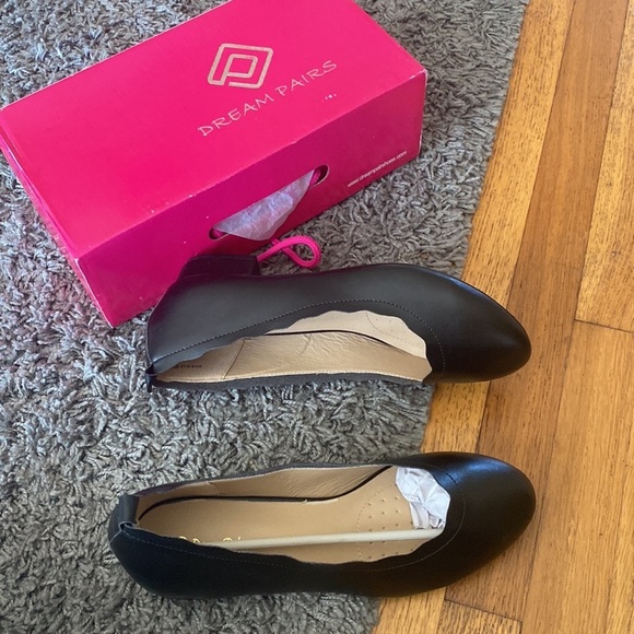 DREAM PAIRS SOLE_ELLE BLACK Low Heel Flat Shoes Soft Lining Slip On Size 10 - Picture 4 of 12